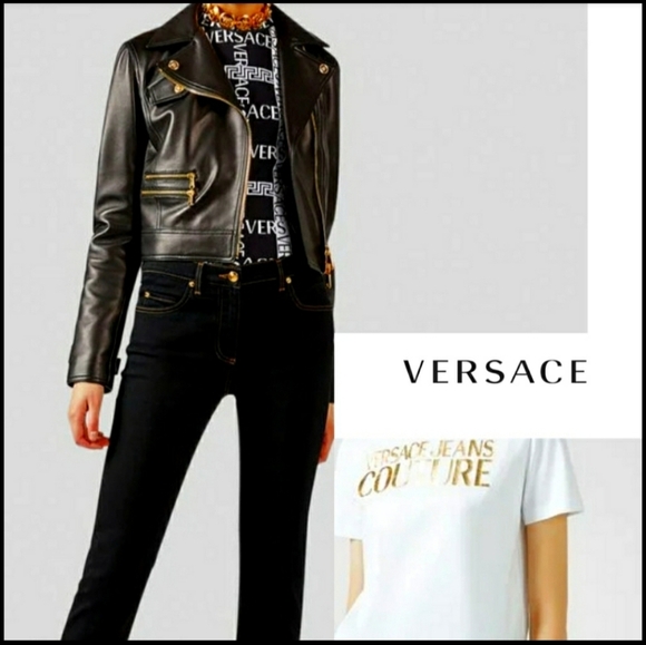 NEW Authentic Versace Jeans Couture Coated Black Luxury Womens Italian Limited - Picture 15 of 16